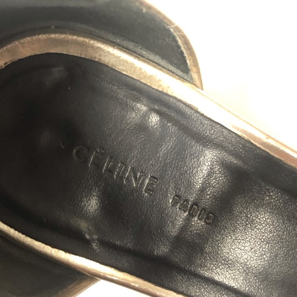 Celine Metallic Wedge Sandals - Picture 9 of 10